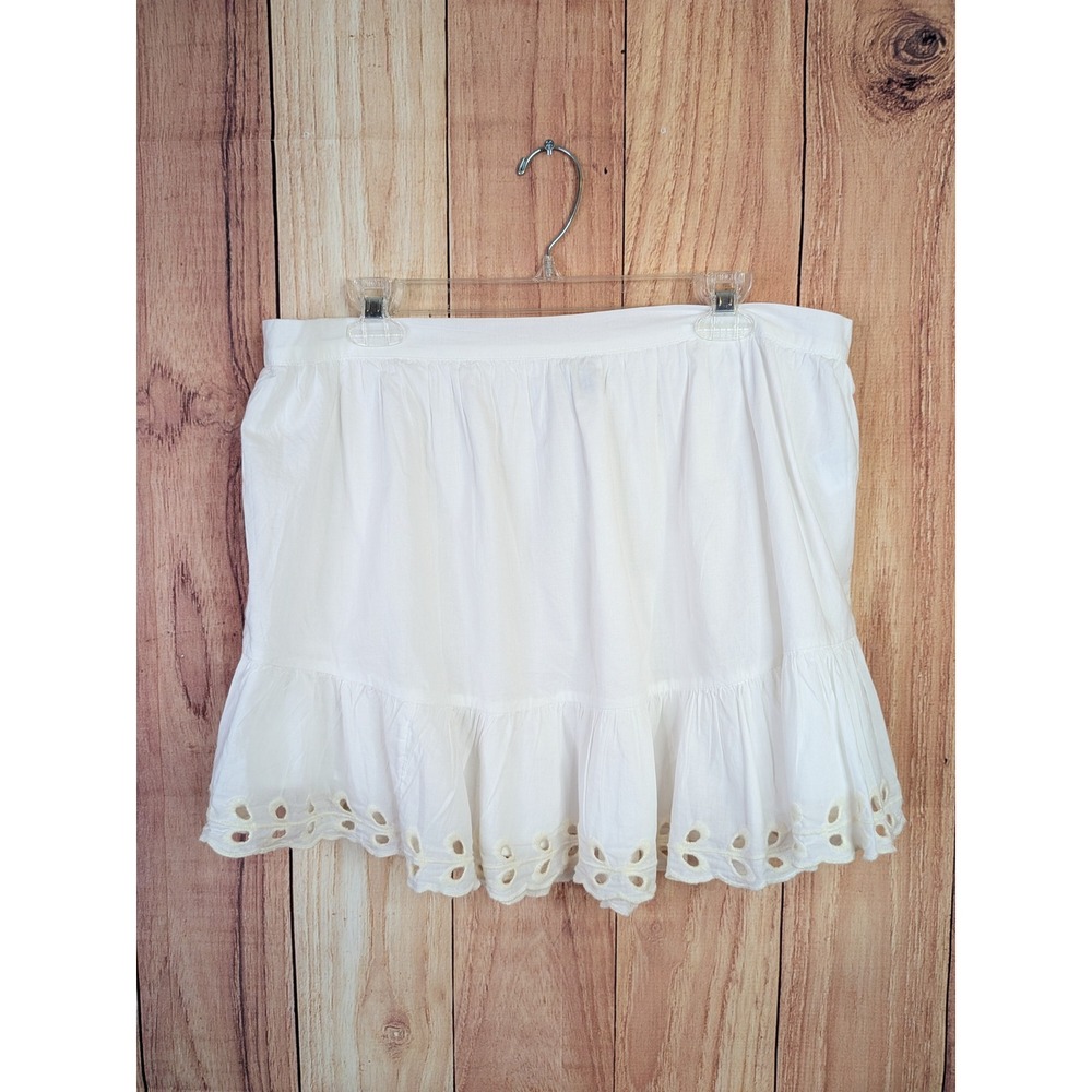 American‎ Eagle White Eyelet Tiered Boho  Mini Skirt Womens XL